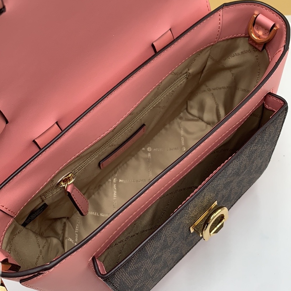 MICHAEL KORS
Manhattan Medium Leather and Logo Satchel PRIMROSE/ BROWN SIGNATURE - Picture 13 of 15